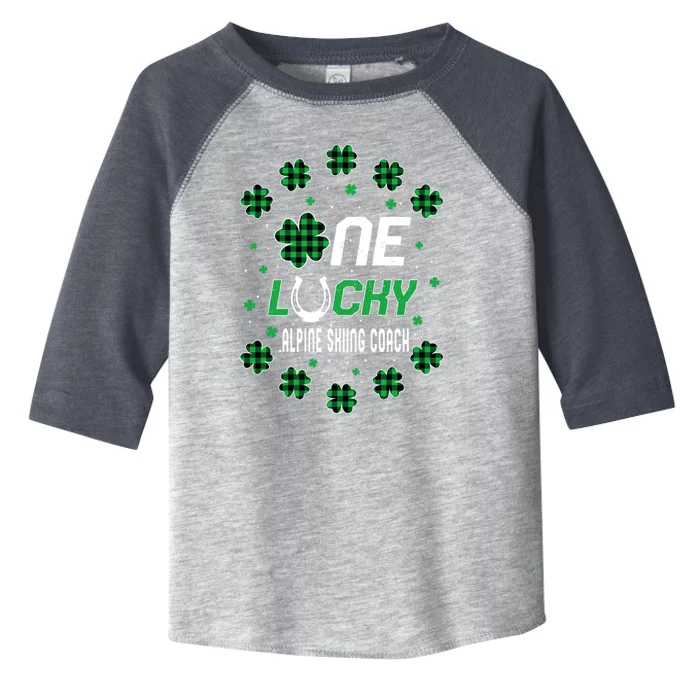 St Patricks Day Prek Kinder One Lucky Alpine Skiing Coach Cute Gift Toddler Fine Jersey T-Shirt