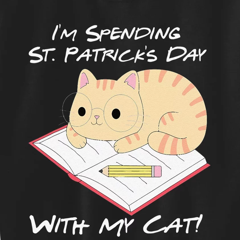 Saint Patrick's Day, Cat Anime Kawaii Neko Kids Sweatshirt