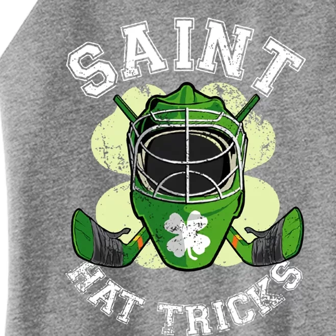 St Patricks Day Saint Hat Tricks Hockey Shamrock Great Gift Women’s Perfect Tri Rocker Tank