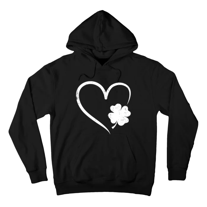 St Patricks day love with heart and shamrock clover Hoodie