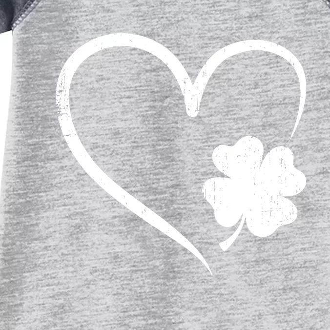 St Patricks day love with heart and shamrock clover Infant Baby Jersey Bodysuit