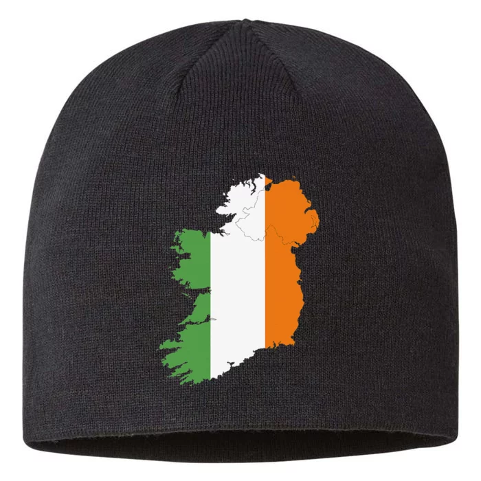 St. Patrick's Day Irish Map And Flag Of Ireland 8 1/2in Sustainable Knit Beanie