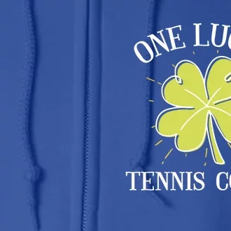 St Patricks Day Gift Lucky Tennis Coach Gift Full Zip Hoodie