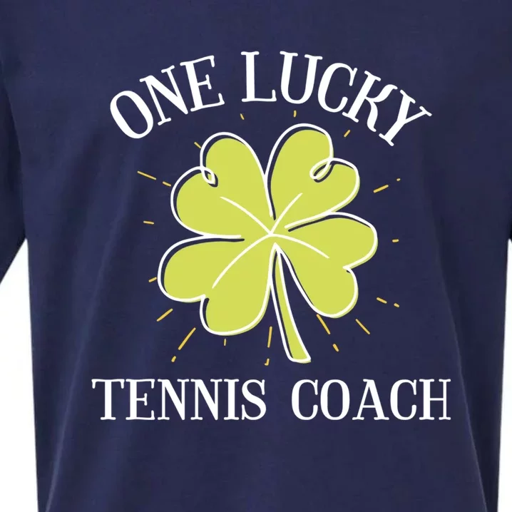 St Patricks Day Gift Lucky Tennis Coach Gift Sueded Cloud Jersey T-Shirt