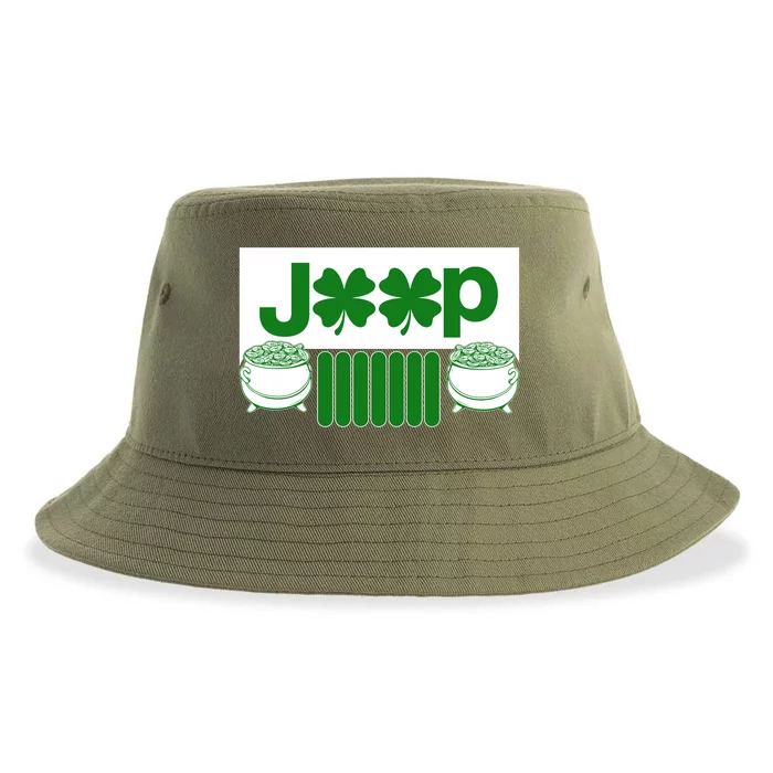 St Patrick's Day Shamrock Grille Sustainable Bucket Hat