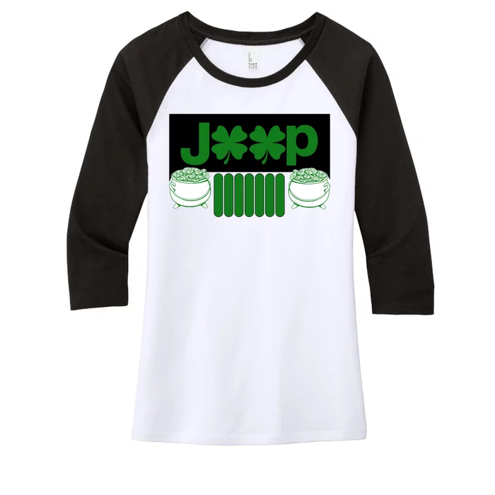 St Patrick's Day Shamrock Grille Women's Tri-Blend 3/4-Sleeve Raglan Shirt