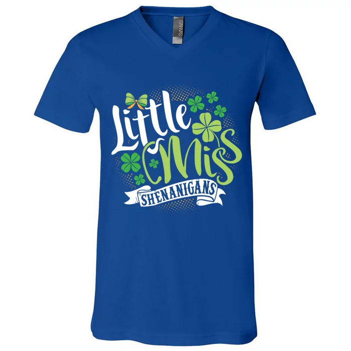 St Patrick's Day Little Miss Shenanigans Irish Gift V-Neck T-Shirt