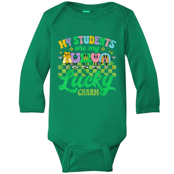 St Patricks Day Teacher Shirt My Students Are My Lucky Charm Baby Long Sleeve Bodysuit