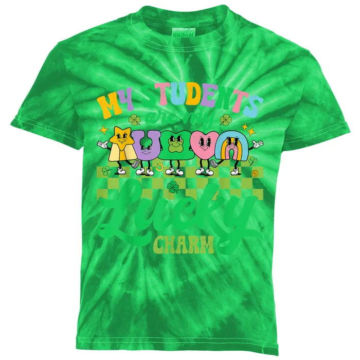 St Patricks Day Teacher Shirt My Students Are My Lucky Charm Kids Tie-Dye T-Shirt