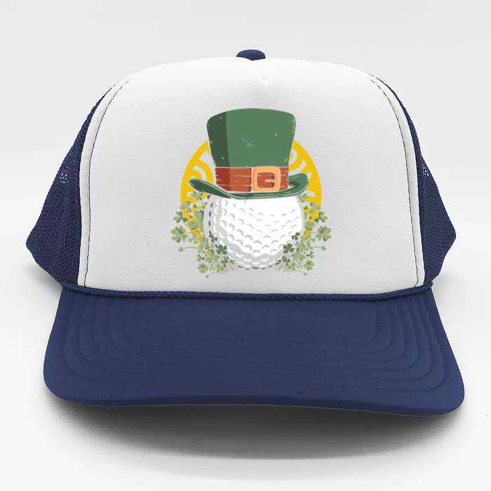 St Patricks Day Shamrock Irish Leprechaun Golf Gift Trucker Hat