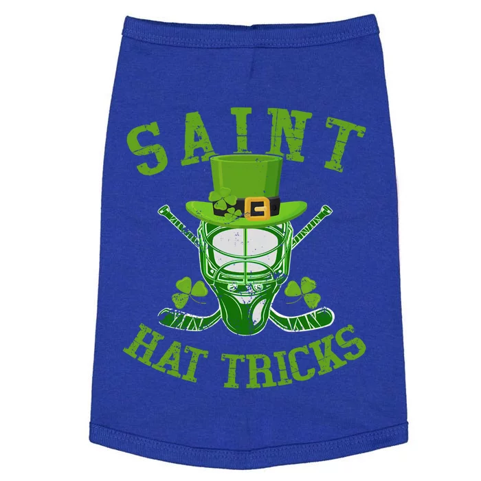 St Patricks Day Saint Hat Tricks Hockey Shamrock Gift Doggie Tank