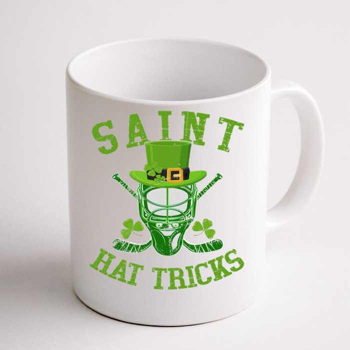 St Patricks Day Saint Hat Tricks Hockey Shamrock Gift Front & Back Coffee Mug