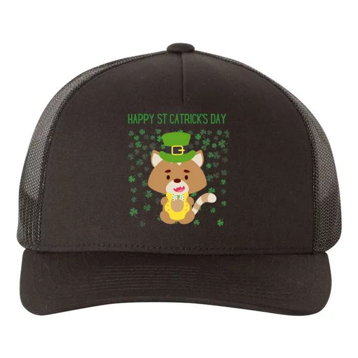 St Patricks Day Funny Cat Lovers Happy St Catricks Day Yupoong Adult 5-Panel Trucker Hat