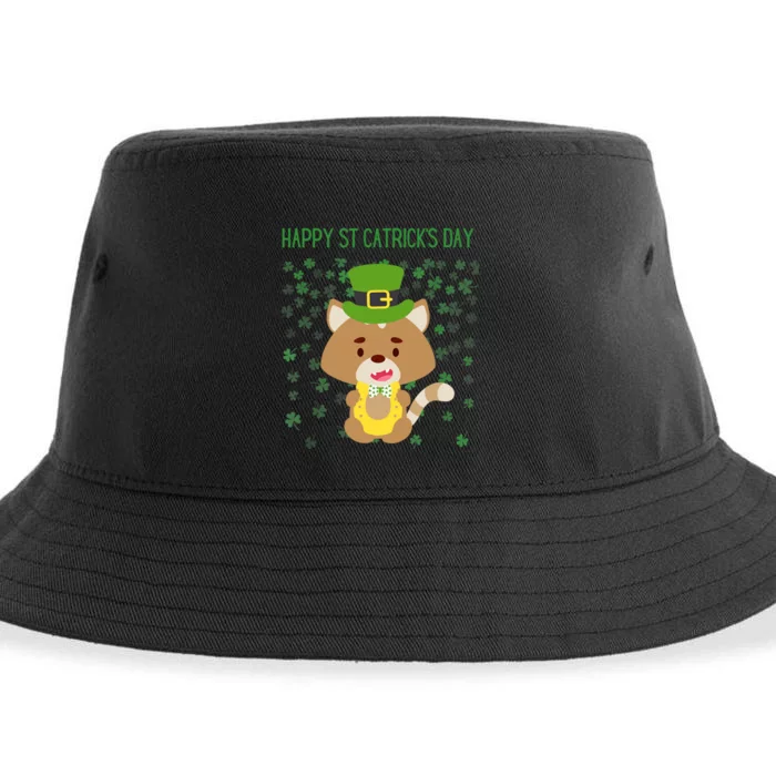 St Patricks Day Funny Cat Lovers Happy St Catricks Day Sustainable Bucket Hat