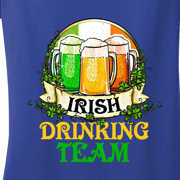 St Patrick's Day Funny Irish Ing Team Beer Lover Gift Women's V-Neck T-Shirt