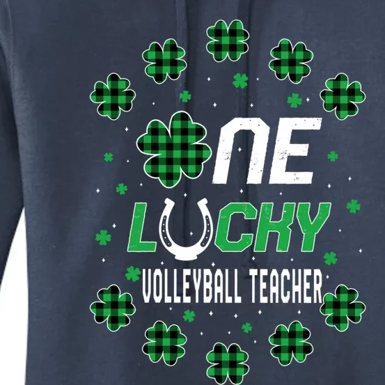 St Patricks Day Prek Kinder One Lucky Volleyball Teacher Gift Women's Pullover Hoodie