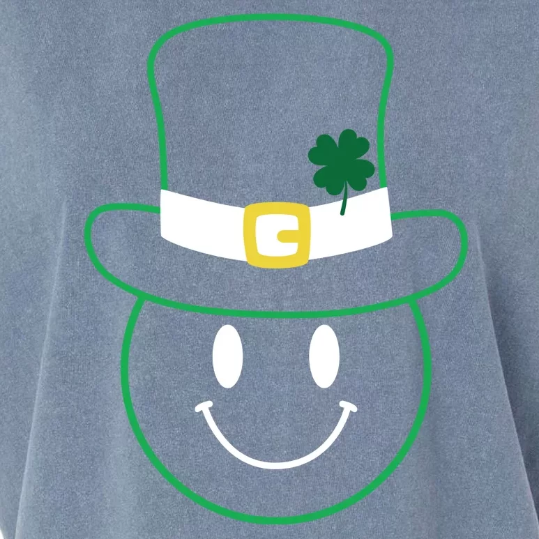 St Patrick's Day Smiley Face Holiday Garment-Dyed Women's Muscle Tee