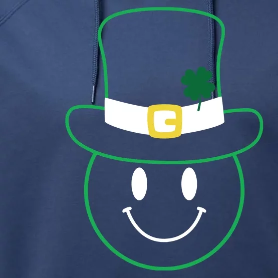 St Patrick's Day Smiley Face Holiday Performance Fleece Hoodie