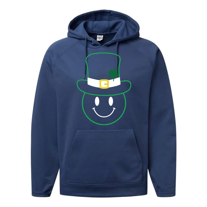 St Patrick's Day Smiley Face Holiday Performance Fleece Hoodie