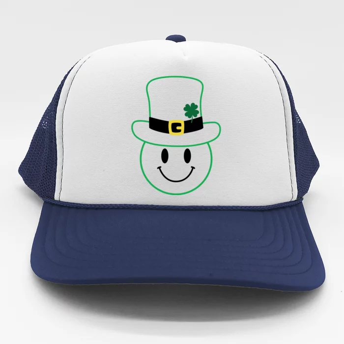 St Patrick's Day Smiley Face Holiday Trucker Hat