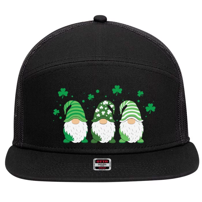 St Patricks Day Gnome Green 7 Panel Mesh Trucker Snapback Hat