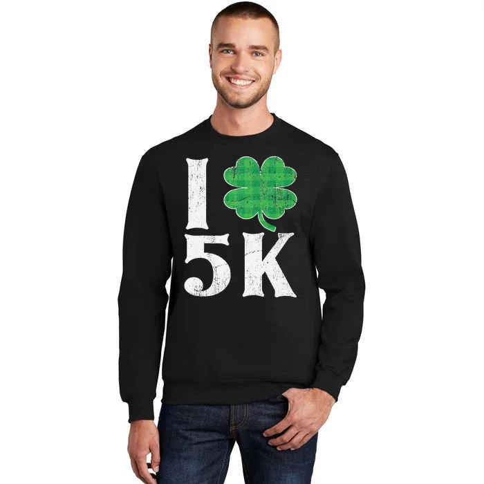 St Patricks Day Running Buffalo Plaid I Shamrock Love 5K Tall Sweatshirt