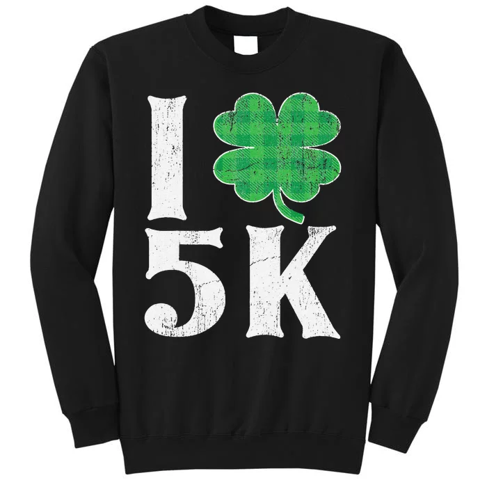 St Patricks Day Running Buffalo Plaid I Shamrock Love 5K Tall Sweatshirt