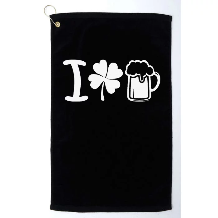 Saint Patrick's Day I Love Beer Gift Platinum Collection Golf Towel