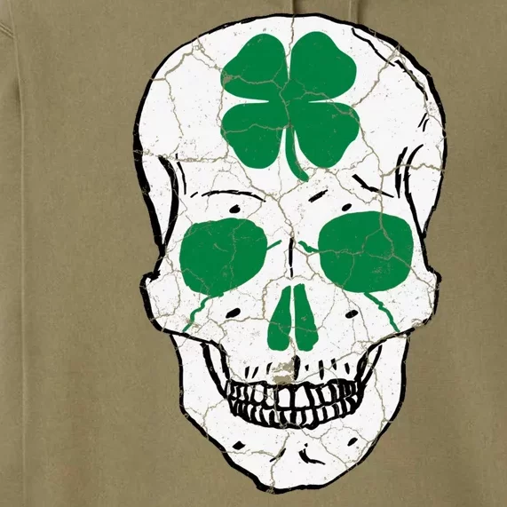 St Patrick's Day Clover Skull Premium Hoodie