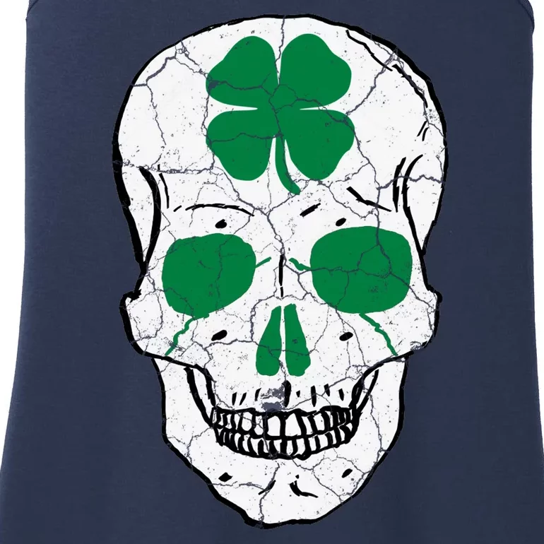 St Patrick's Day Clover Skull Ladies Essential Tank