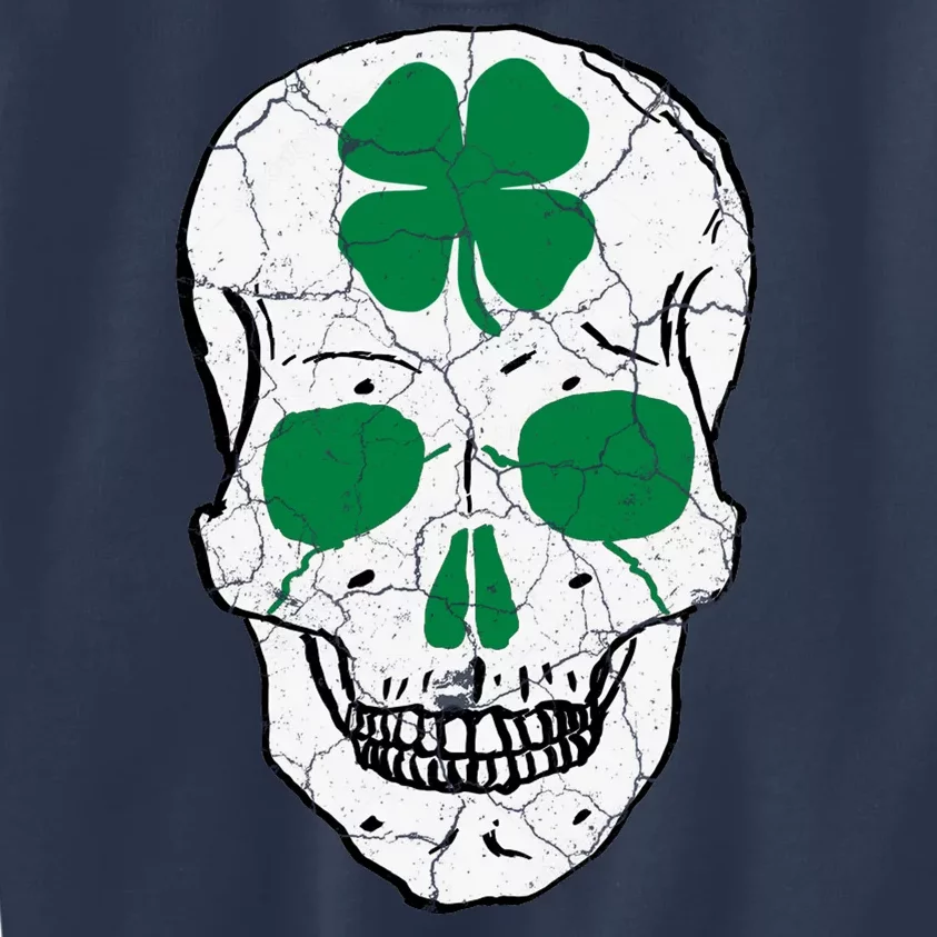 St Patrick's Day Clover Skull Kids Sweatshirt