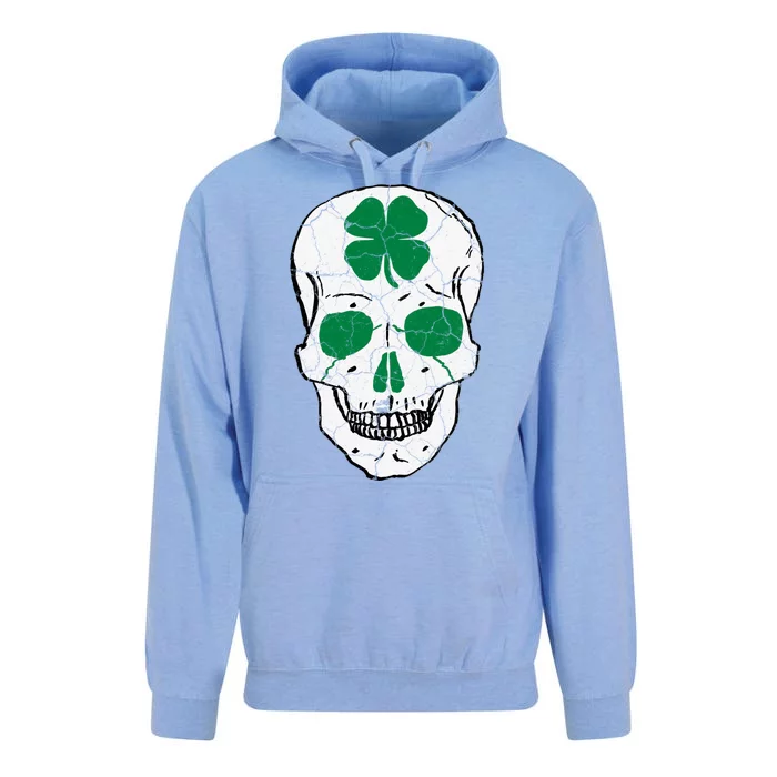 St Patrick's Day Clover Skull Unisex Surf Hoodie