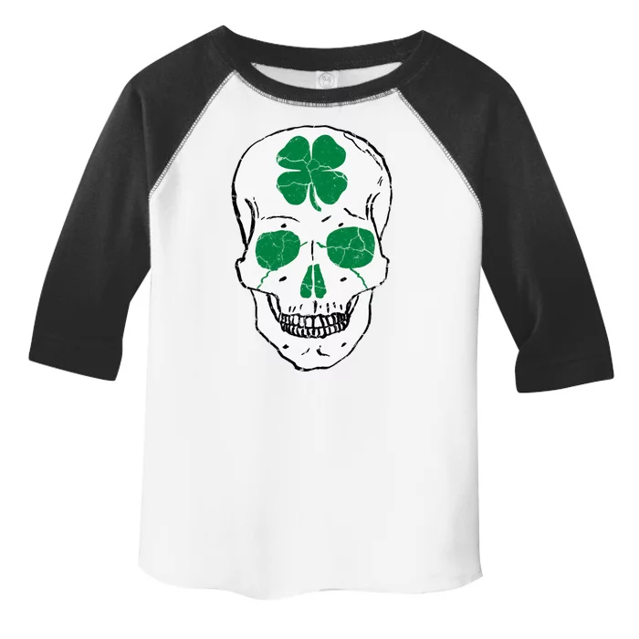 St Patrick's Day Clover Skull Toddler Fine Jersey T-Shirt