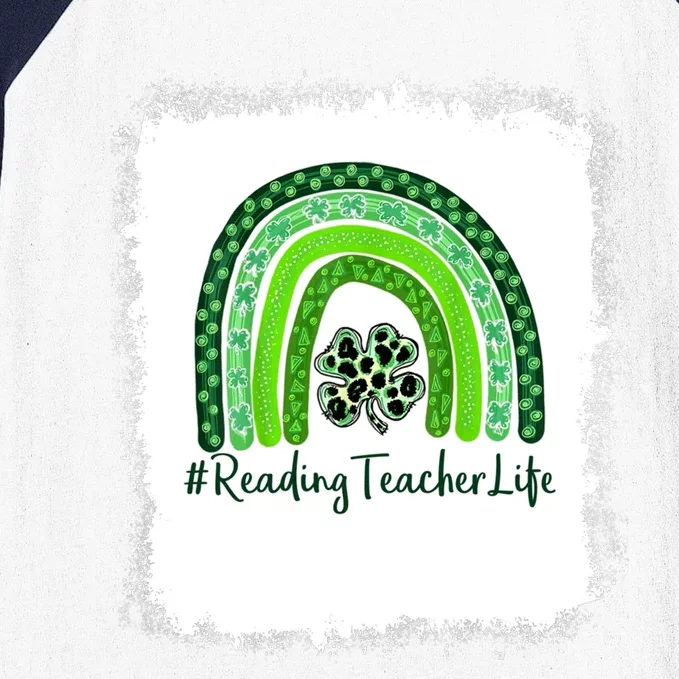 St Patricks Day Teacher Reading Teacher I'm The Luckiest Rea Cute Gift Baseball Sleeve Shirt