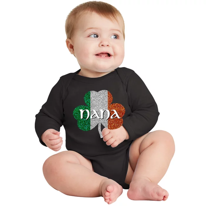 Saint Patrick's Day Nana Fun Grandmother Gift Baby Long Sleeve Bodysuit