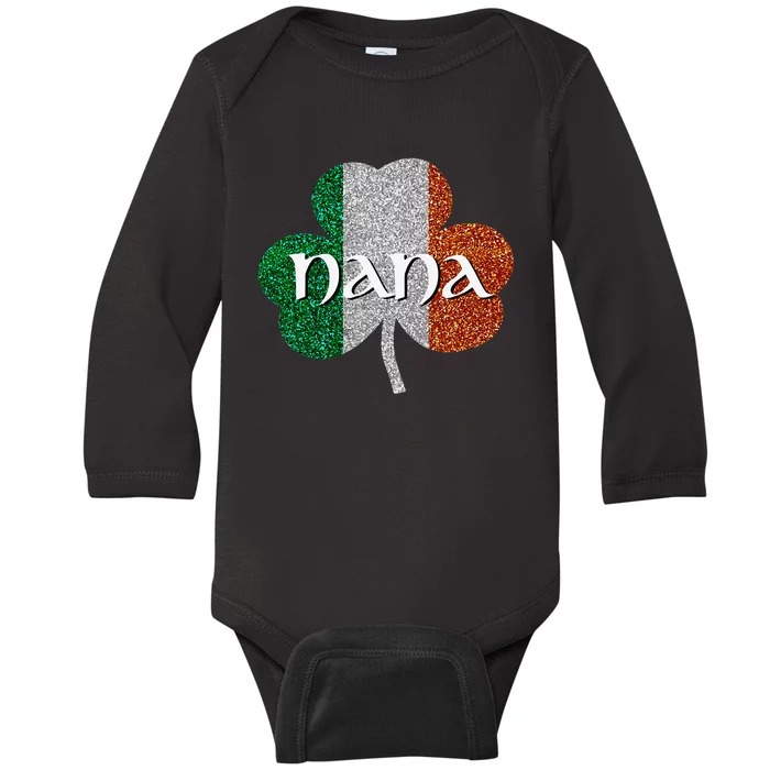 Saint Patrick's Day Nana Fun Grandmother Gift Baby Long Sleeve Bodysuit