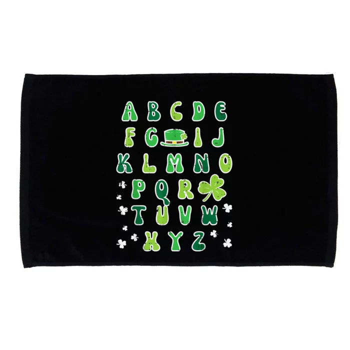 St Patricks Day ABC Alphabet Saint Pattys Paddys Teacher Microfiber Hand Towel