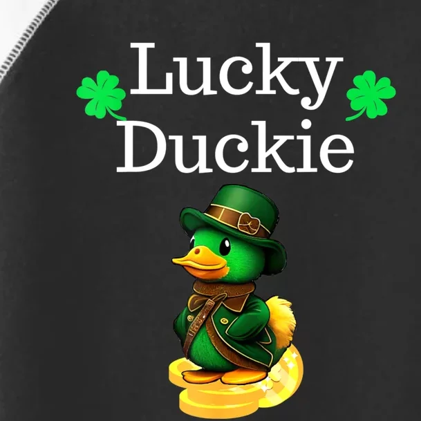 St Patrick's Day Lucky Duckie Retro Teacher Toddler Fine Jersey T-Shirt