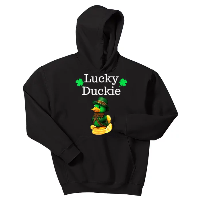 St Patrick's Day Lucky Duckie Retro Teacher Kids Hoodie