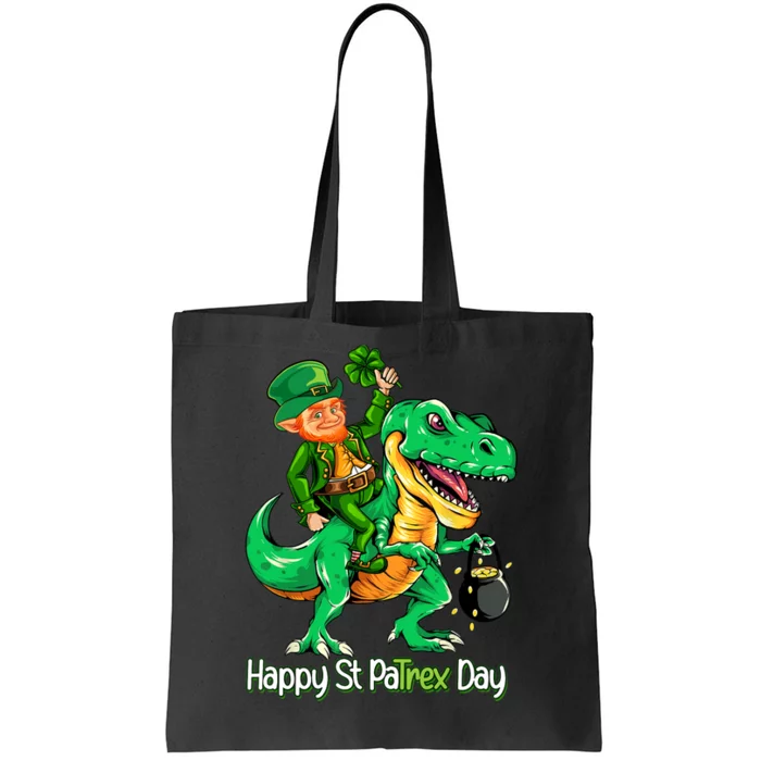 St Patricks Day Leprechaun Riding Dinosaur Gift Boy Tote Bag