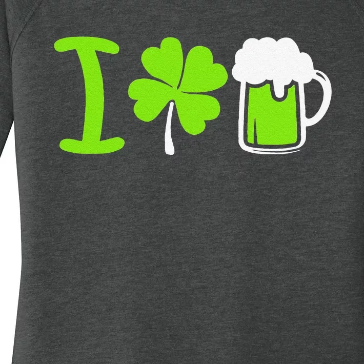 Saint Patrick's Day I Love Beer Women's Perfect Tri Tunic Long Sleeve Shirt