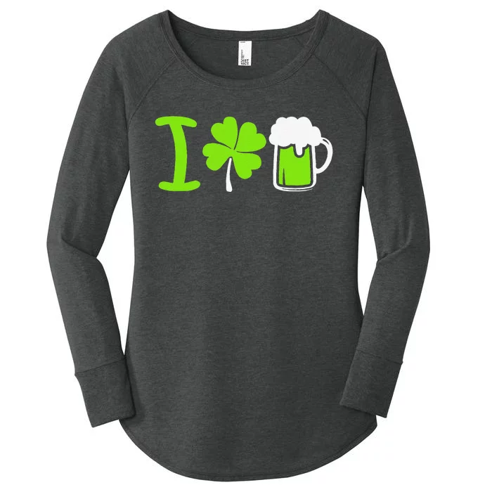 Saint Patrick's Day I Love Beer Women's Perfect Tri Tunic Long Sleeve Shirt