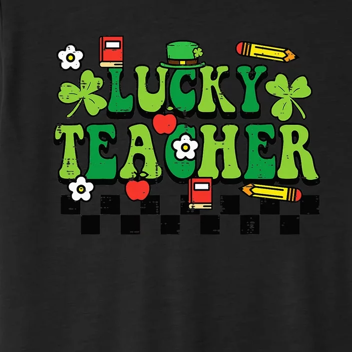 St Patricks Day Lucky Teacher Saint Paddys Groovy ChromaSoft Performance T-Shirt