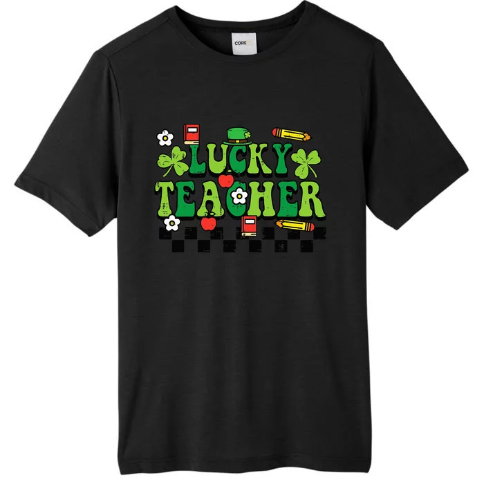 St Patricks Day Lucky Teacher Saint Paddys Groovy ChromaSoft Performance T-Shirt