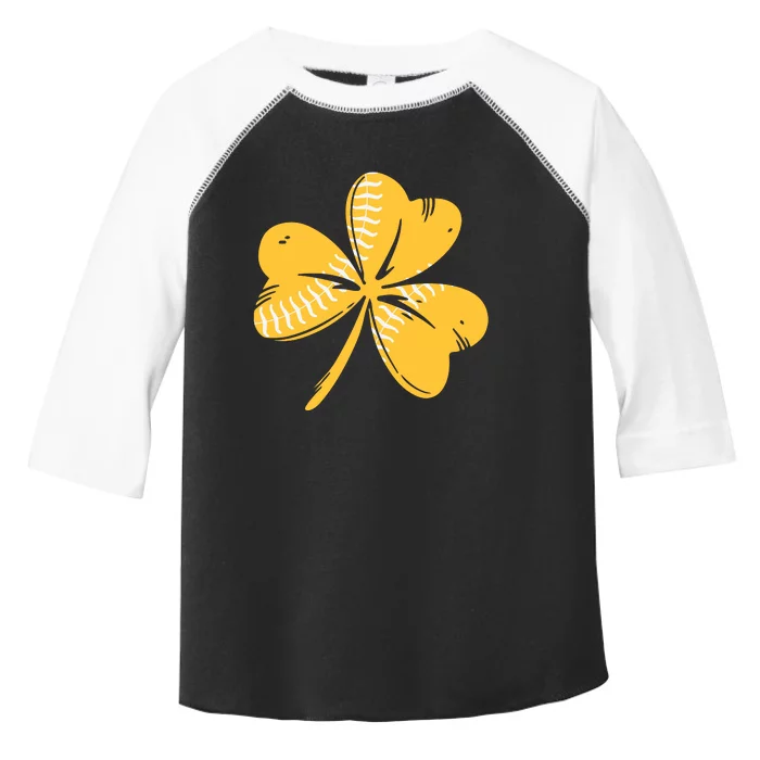 St Patricks Day Softball Shamrock Funny Sport Toddler Fine Jersey T-Shirt