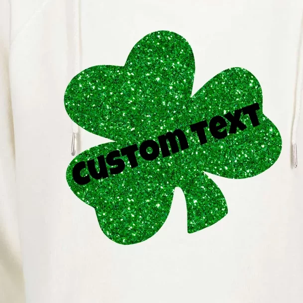 St. Patrick's Day Teacher Ms Mrs Personalized Name Green Glitter Womens Funnel Neck Pullover Hood