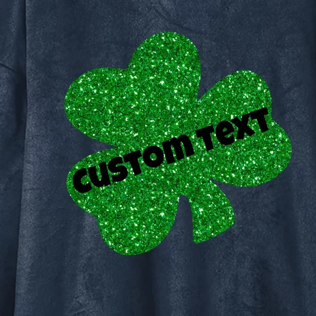 St. Patrick's Day Teacher Ms Mrs Personalized Name Green Glitter Hooded Wearable Blanket