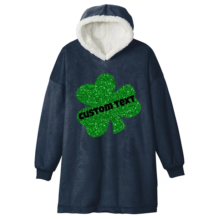 St. Patrick's Day Teacher Ms Mrs Personalized Name Green Glitter Hooded Wearable Blanket