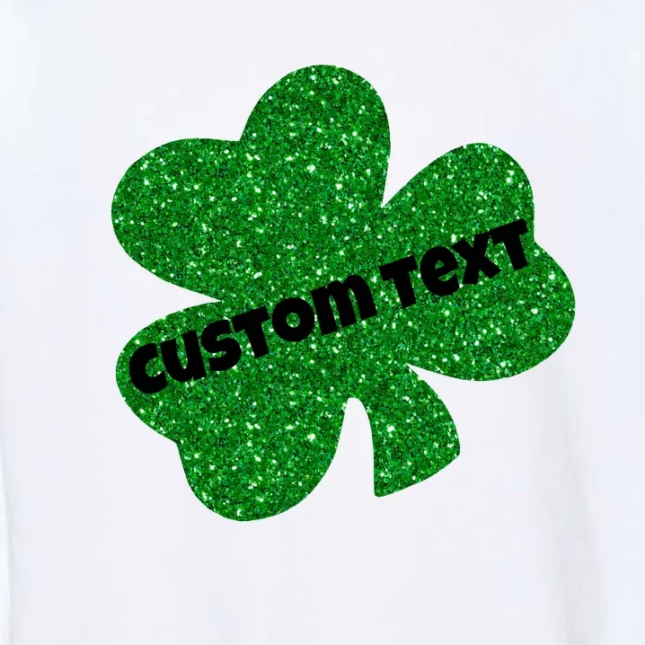 St. Patrick's Day Teacher Ms Mrs Personalized Name Green Glitter Garment-Dyed Sweatshirt