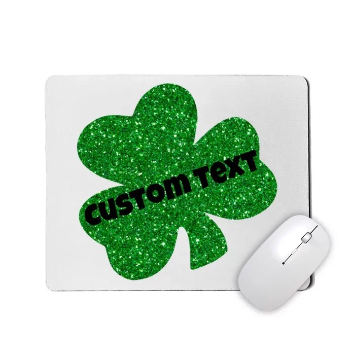 St. Patrick's Day Teacher Ms Mrs Personalized Name Green Glitter Mousepad